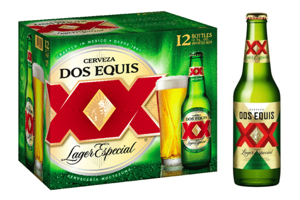 Dos Equis can be purchased in green-tinted bottles with the namesake two Xes on the label.